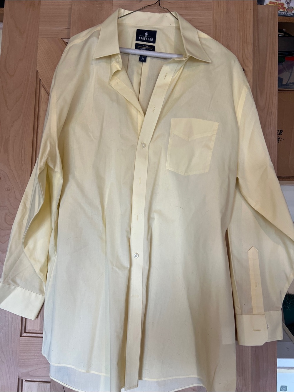 Stafford Pale Yellow Long-Sleeve Dress Shirt